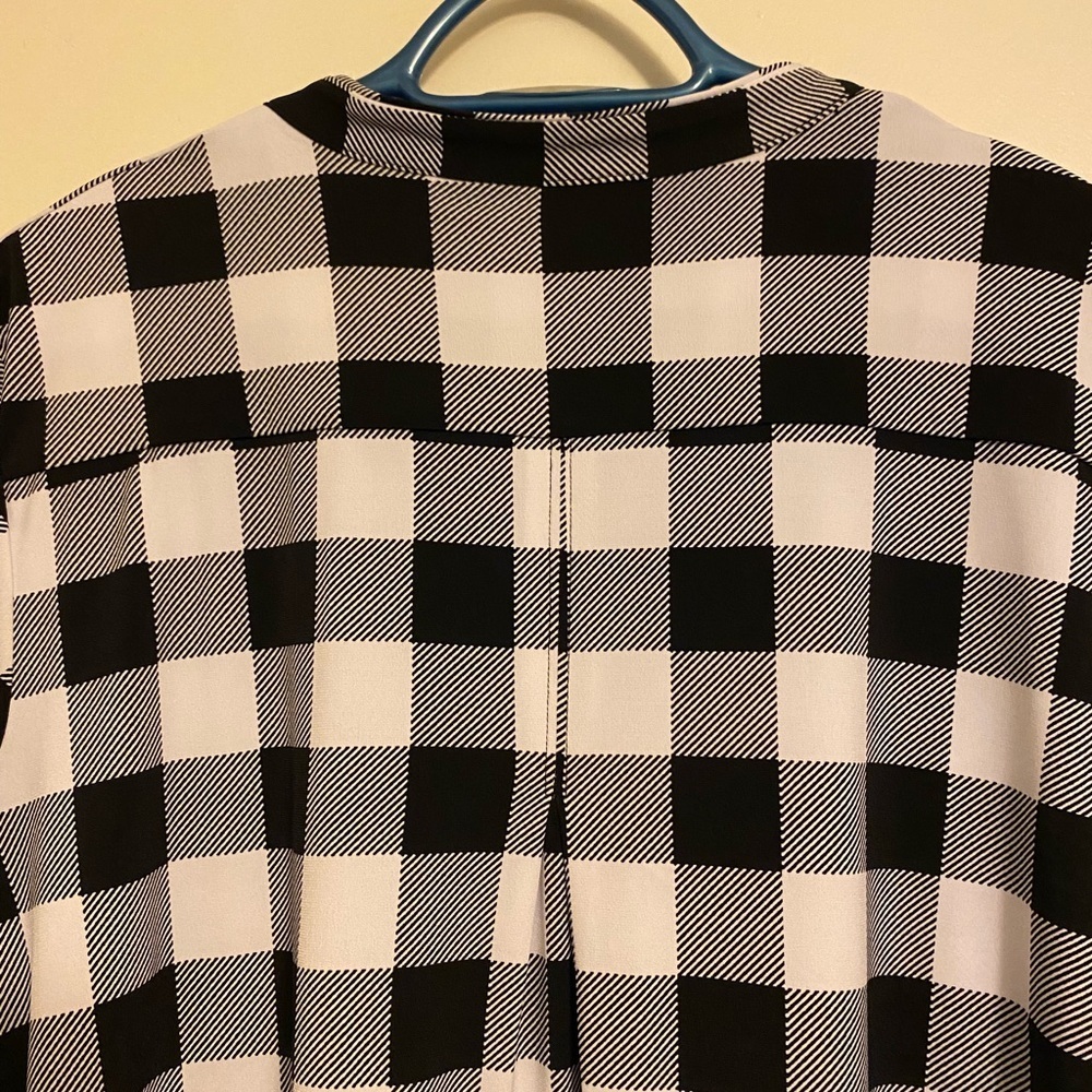 Cato Black and White Plaid Shirt - Picture 4 of 7